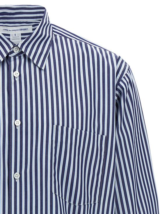  꼼데가르송 블라우스 Comme Des Garçons 코튼 포플린 셔츠 블루 - COMME DES GARCONS