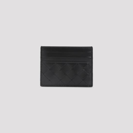 26FW 보테가베네타 인트레치아토 크레딧 카드 케이스 796324 VCPP3 8425 BLACK - BOTTEGA VENETA