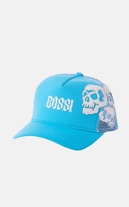  보씨 모자 Bossi Skull Trucker Hat 베이비 블루