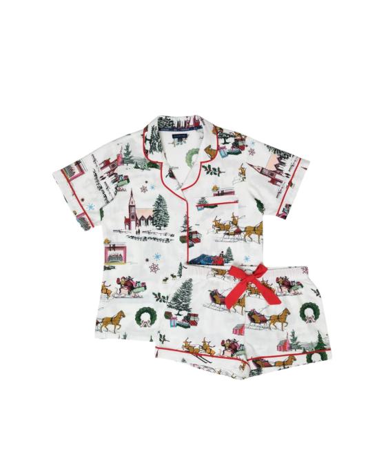  케이티 키메 언더웨어 Katie Kime Holiday Toile Pajama Shorts Set Multi