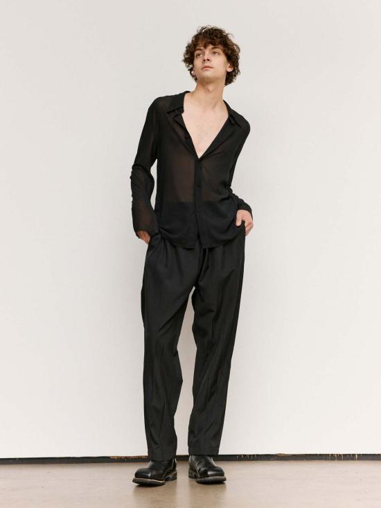  MM6 메종마르지엘라 스트레이트 팬츠 Mm6 메종 마르지엘라 울 폴리 크리즈 팬츠 - MM6 MAISON MARGIELA