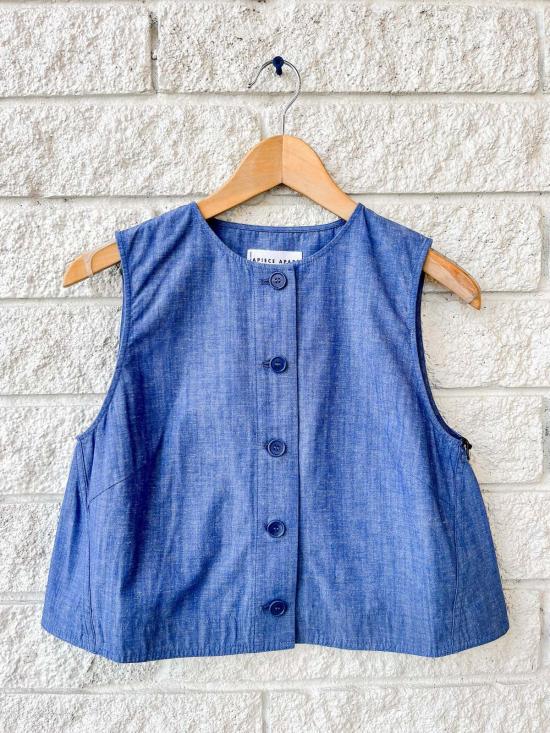  어피스 어파트 민소매 티셔츠 Apiece Apart Godet Tank Chambray