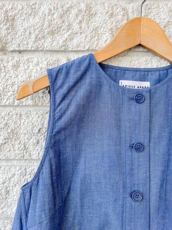  어피스 어파트 민소매 티셔츠 Apiece Apart Godet Tank Chambray - APIECE APART
