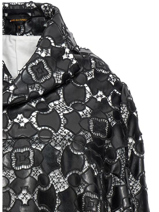  꼼데가르송 자켓 Comme Des Garçons 바이컬러 폴리우레탄 가죽 재킷 - COMME DES GARCONS