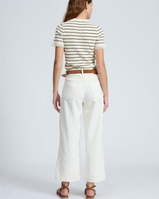  랙앤본 스트레이트 팬츠 Rag & Bone Featherweight Andi 하이라이즈 와이드 레그 팬츠 에크루 - RAG & BONE