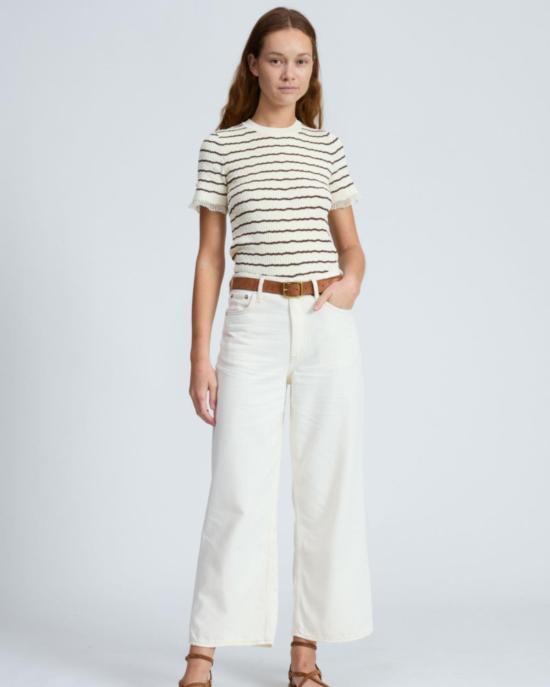  랙앤본 스트레이트 팬츠 Rag & Bone Featherweight Andi 하이라이즈 와이드 레그 팬츠 에크루