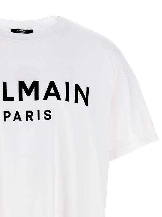  발망 반팔 티셔츠 오가닉 코튼 티셔츠 - BALMAIN