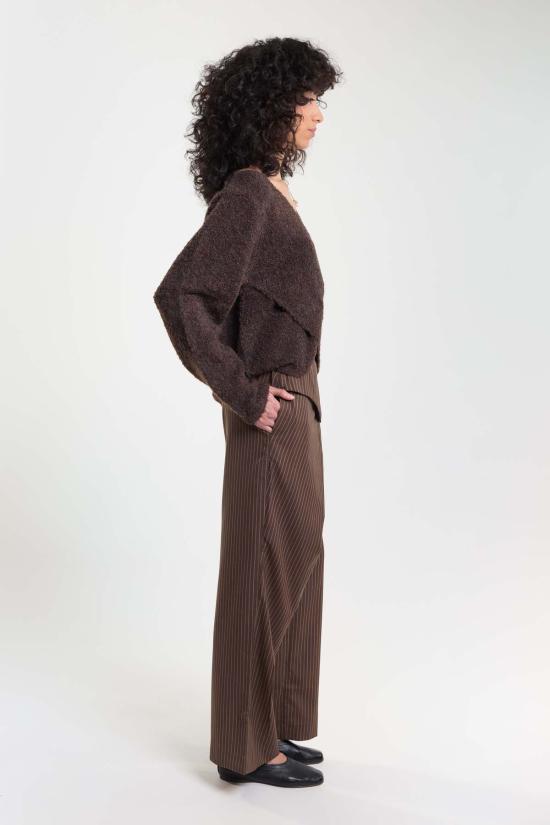  데이지 스튜디오 긴팔 티셔츠 Deiji Studios Crossover Top Brown Multi - DEIJI STUDIO