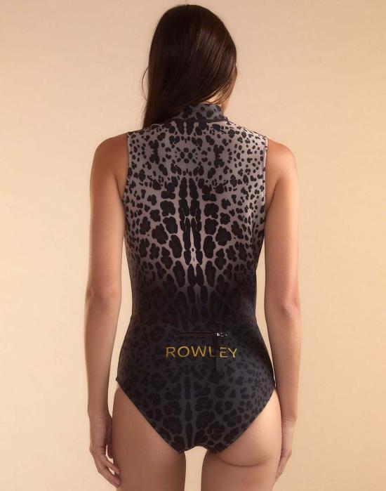  신시아 로리 비치웨어 신시아 로울리 카브 슬리브리스 잠수복 레오파드 - CYNTHIA ROWLEY