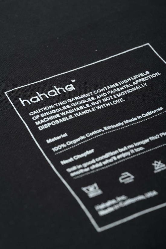  [키즈] HAHAHA 티셔츠 키즈 하하하 유기농 면 맞춤 제작 후드티 블랙 - HAHAHA
