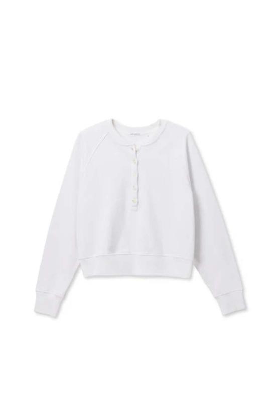  퍼펙트 화이트 티 스웨터 보웬 래글런 버튼다운 스웨트셔츠 - PERFECT WHITE TEE