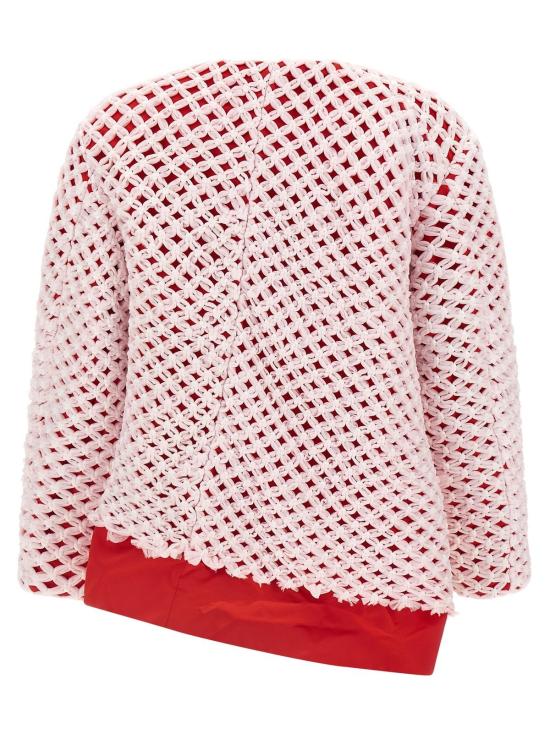  꼼데가르송 수트 자켓 Comme Des Garçons 새틴 효과 튤 위브 블레이저 멀티컬러 - COMME DES GARCONS