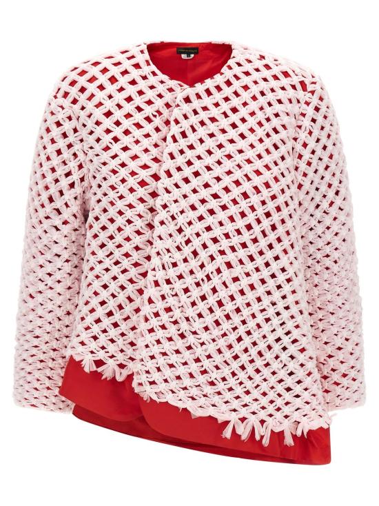  꼼데가르송 수트 자켓 Comme Des Garçons 새틴 효과 튤 위브 블레이저 멀티컬러