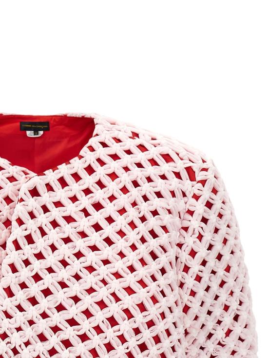  꼼데가르송 수트 자켓 Comme Des Garçons 새틴 효과 튤 위브 블레이저 멀티컬러 - COMME DES GARCONS
