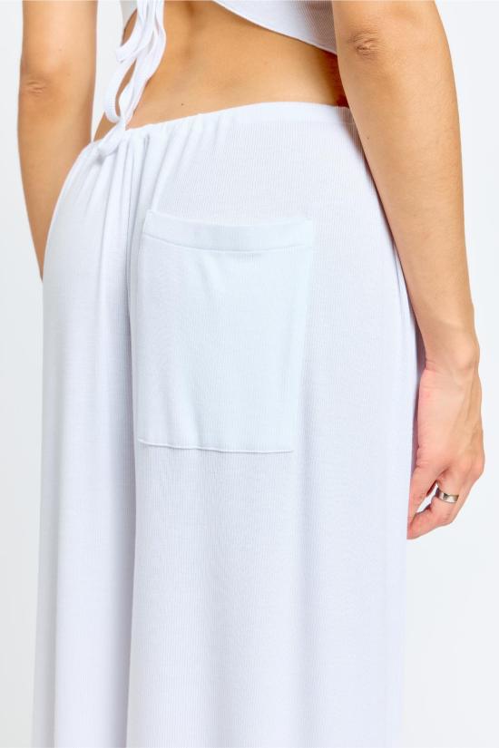  SAB STUDIO 스트레이트 팬츠 Sâb Studio Lila Rib Pant Bright White - SAB STUDIO