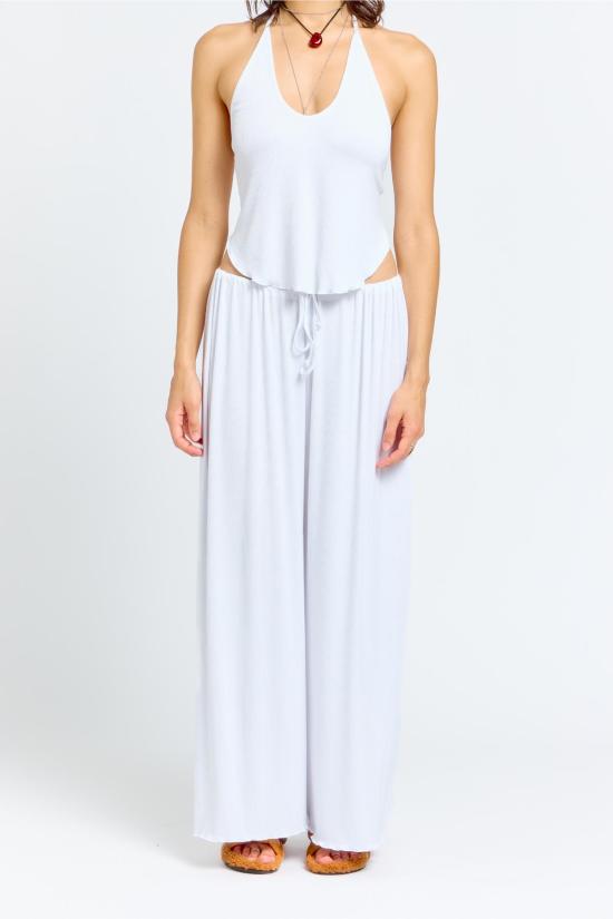  SAB STUDIO 스트레이트 팬츠 Sâb Studio Lila Rib Pant Bright White - SAB STUDIO