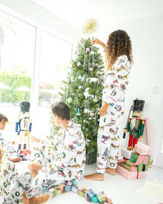  케이티 키메 언더웨어 Katie Kime Holiday Toile Long Sleeve Pajama Pants Set Multi - KATIE KIME