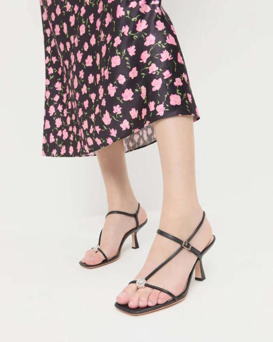  로플러랜달 샌들 로플러 랜달 트리아나 미드힐  블랙/크리스탈 - LOEFFLER RANDALL