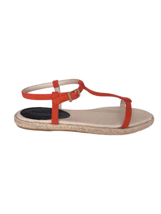  수잔 레이 샌들 Suzanne Rae Espadrille 샌들 네온 오렌지 스웨이드