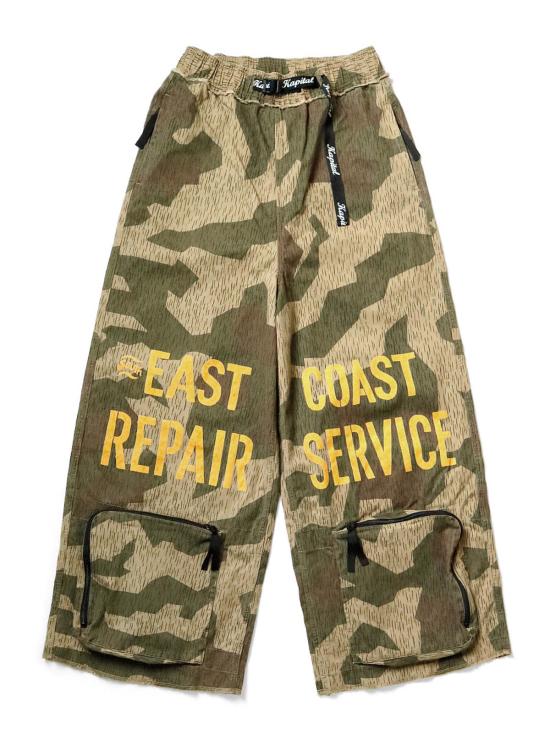  캐피탈 스트레이트 팬츠 Kapital Ox Rain Camo East Remair 팬츠 Rcm Camo Green - KAPITAL