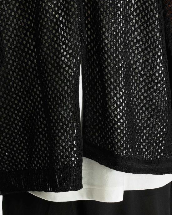  요지 야마모토 긴팔 티셔츠 뿌르 옴므 메쉬 패널 포 - YOHJI YAMAMOTO