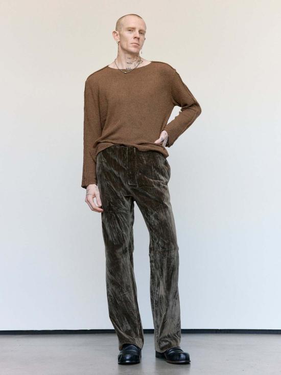  가브리엘라 콜 가먼츠 긴팔 티셔츠 317번 브라운 코튼 캐시미어 니트 - GABRIELA COLL GARMENTS