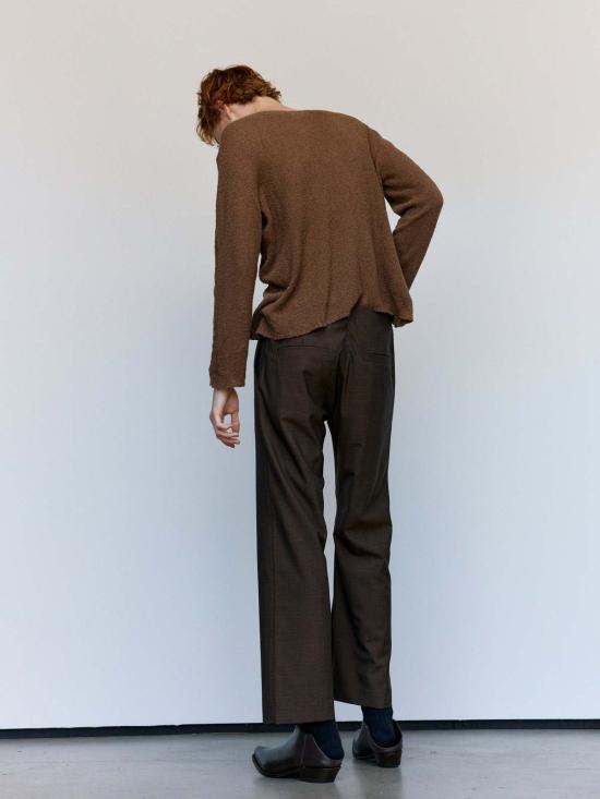  가브리엘라 콜 가먼츠 긴팔 티셔츠 317번 브라운 코튼 캐시미어 니트 - GABRIELA COLL GARMENTS