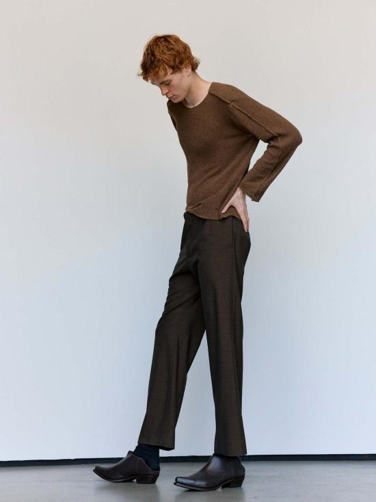  가브리엘라 콜 가먼츠 긴팔 티셔츠 317번 브라운 코튼 캐시미어 니트 - GABRIELA COLL GARMENTS