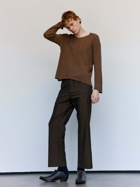  가브리엘라 콜 가먼츠 긴팔 티셔츠 317번 브라운 코튼 캐시미어 니트 - GABRIELA COLL GARMENTS