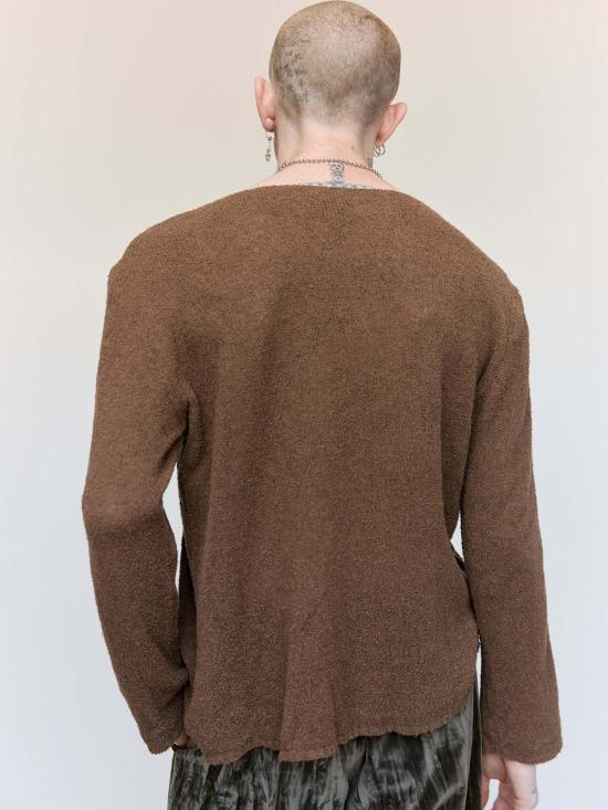  가브리엘라 콜 가먼츠 긴팔 티셔츠 317번 브라운 코튼 캐시미어 니트 - GABRIELA COLL GARMENTS