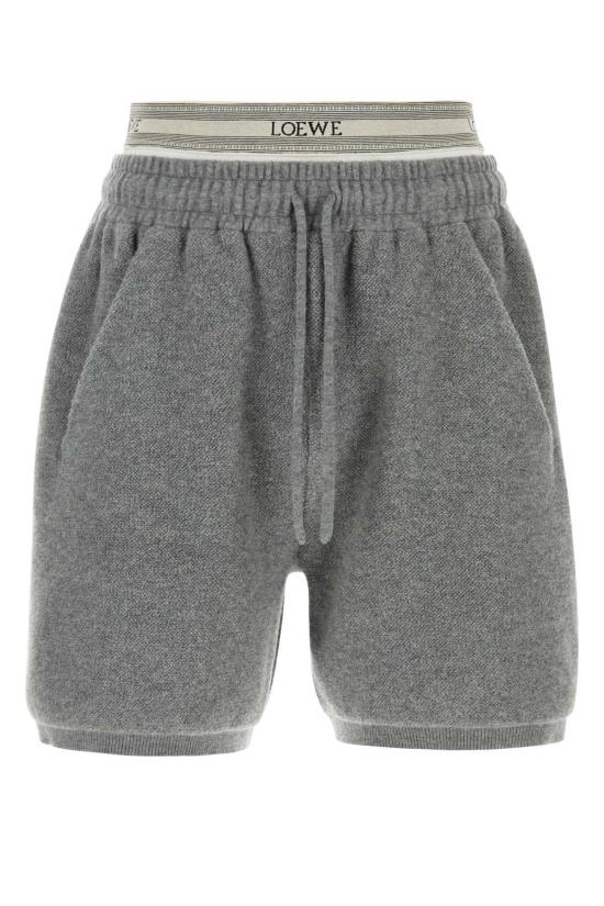  로에베 숏팬츠 그레이 울 블렌드 버뮤다 쇼츠 그레이멜란지화이트