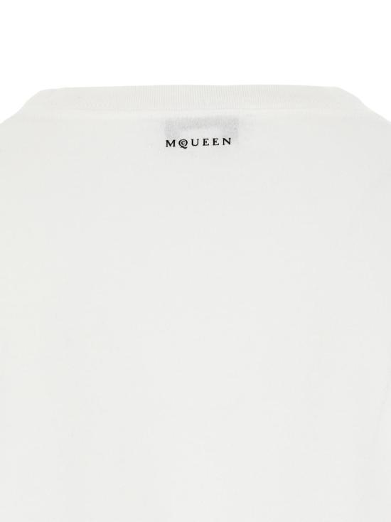  알렉산더 맥퀸 반팔 티셔츠 투톤 코튼 티셔츠 - ALEXANDER MCQUEEN