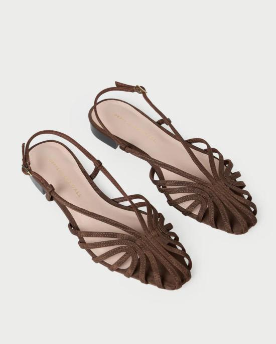  로플러랜달 슈즈 로플러 랜달 데본 래티스 슬링백 샌들 초콜릿 - LOEFFLER RANDALL