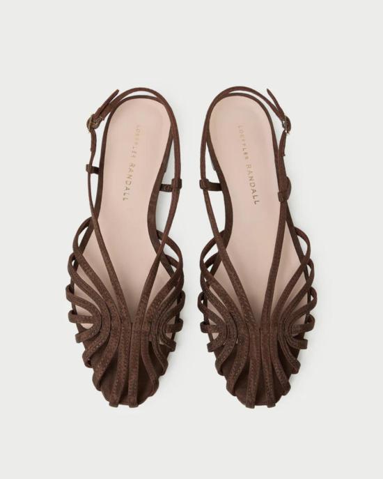  로플러랜달 슈즈 로플러 랜달 데본 래티스 슬링백 샌들 초콜릿 - LOEFFLER RANDALL