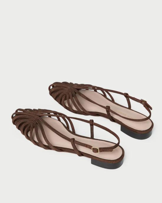  로플러랜달 슈즈 로플러 랜달 데본 래티스 슬링백 샌들 초콜릿 - LOEFFLER RANDALL