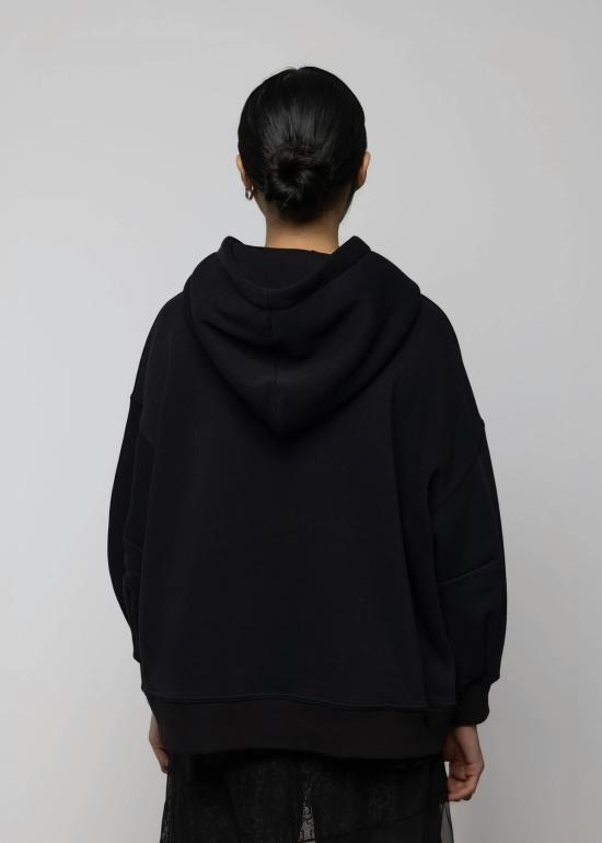  Esthé 후드 티셔츠 에스테 로즈 프린트 코튼 후드티 블랙 - OTHER BRANDS