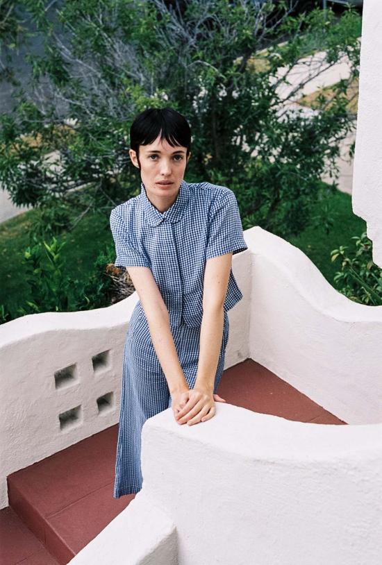  마리아 스탠리 스트레이트 팬츠 쿡 트라우저 인디고 깅엄 - MARIA STANLEY