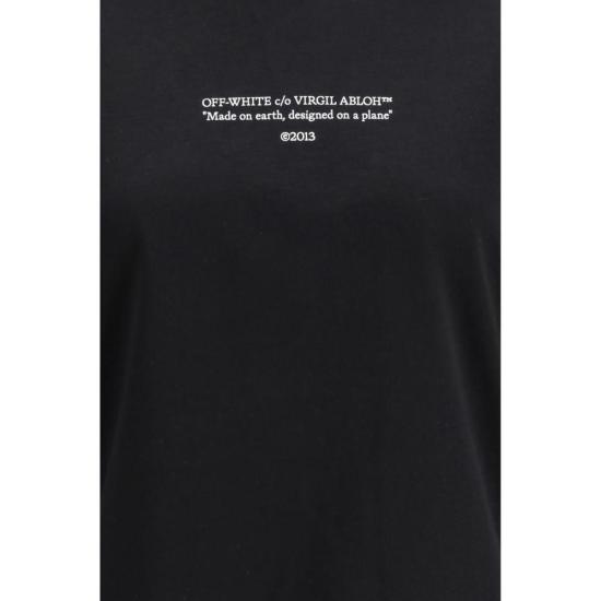26SS 오프화이트 반팔 티셔츠 코튼 티셔츠 블랙 - OFF WHITE