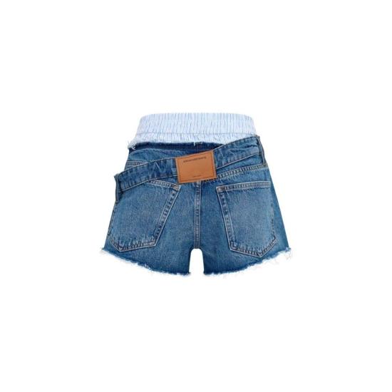  알렉산더 왕 데님 숏팬츠 코튼 버뮤다 쇼츠 블루 - ALEXANDER WANG