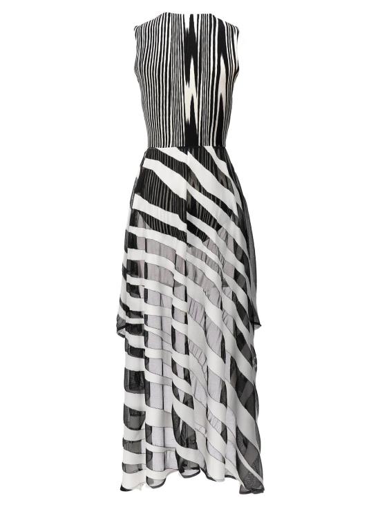  미소니 바디수트 티셔츠 미쏘니 바이컬러 비스코스 바디수트 화이트/블랙 - MISSONI