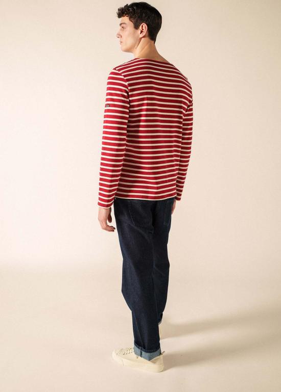  세인트제임스 긴팔 티셔츠 Saint James Meridien Moderne Breton 셔츠 마룬/에크루 - SAINT JAMES