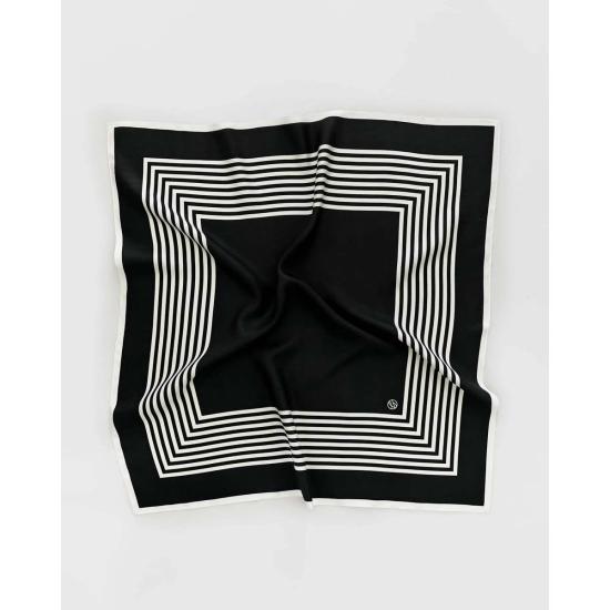  레스카프 머플러/스카프 2호 65cm 스카프 블랙 & 크림
