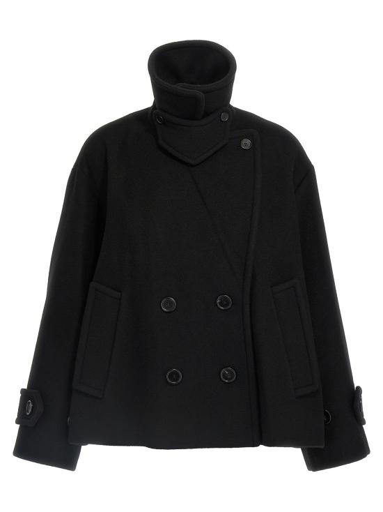 26FW 끌로에 코트 더블 브레스트 울 ,  및 트렌치 , 블랙 - CHLOE