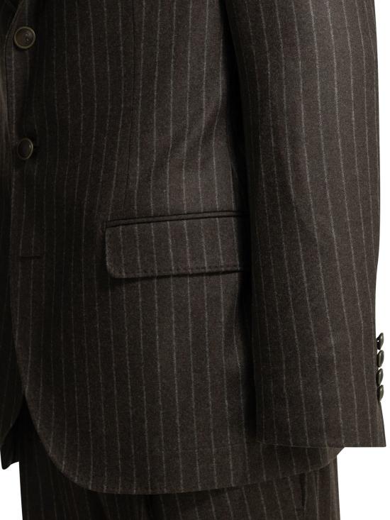 26FW 브루넬로 쿠치넬리 수트 정장용 핀스트라이프  브라운 - BRUNELLO CUCINELLI