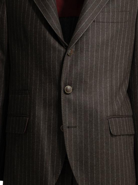 26FW 브루넬로 쿠치넬리 수트 정장용 핀스트라이프  브라운 - BRUNELLO CUCINELLI