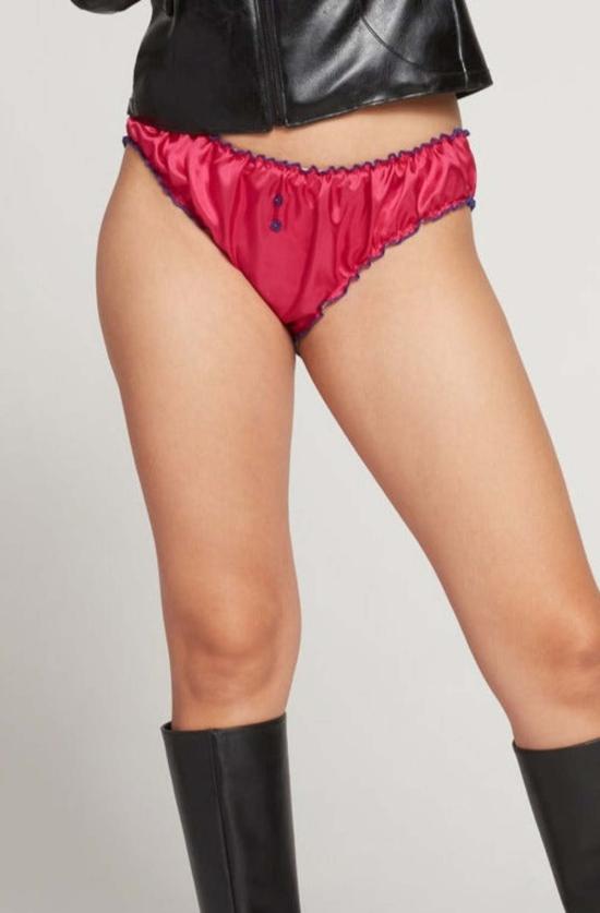  올리비아 라티노비치 라운지 웨어 실크 블룸머 마젠타