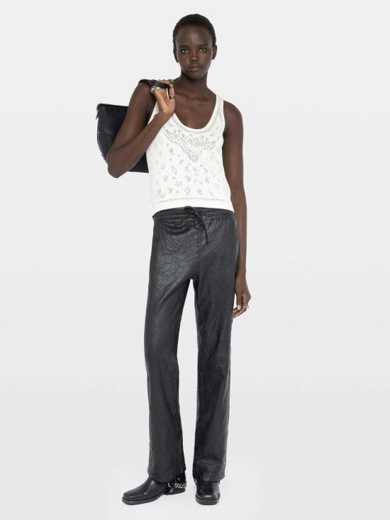  자딕앤볼테르 민소매 티셔츠 Zadig & Voltaire Jossy Bandana Tank Eggshell - ZADIG & VOLTAIRE