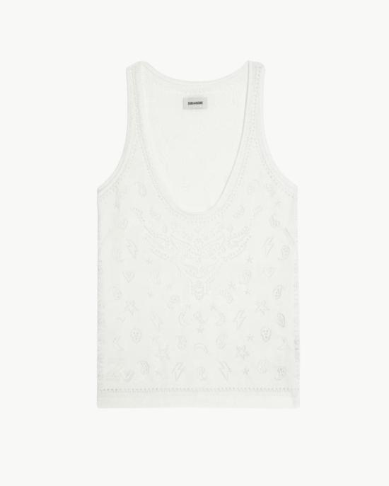  자딕앤볼테르 민소매 티셔츠 Zadig & Voltaire Jossy Bandana Tank Eggshell