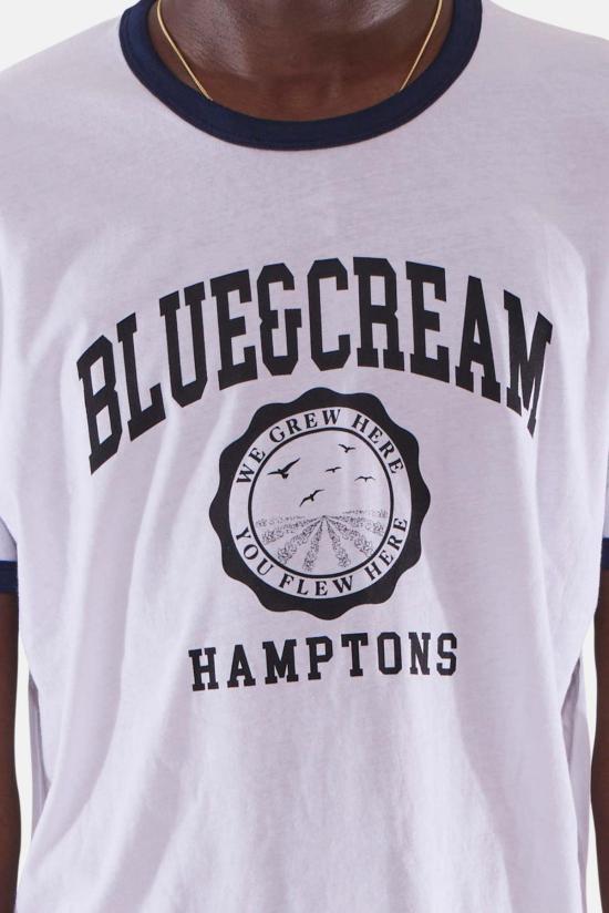  블루&크림 반팔 티셔츠 BNCMSU23 22 WHITE NAVY - BLUE&CREAM