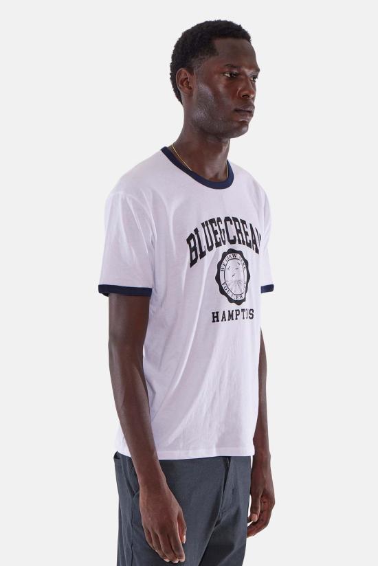  블루&크림 반팔 티셔츠 BNCMSU23 22 WHITE NAVY - BLUE&CREAM